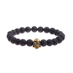 Charm Mens CZ Beaded Bracelets 8mm Bright Black Lava Stone Bracelets Homme Black Matte Bracelets For Women Dropshipping