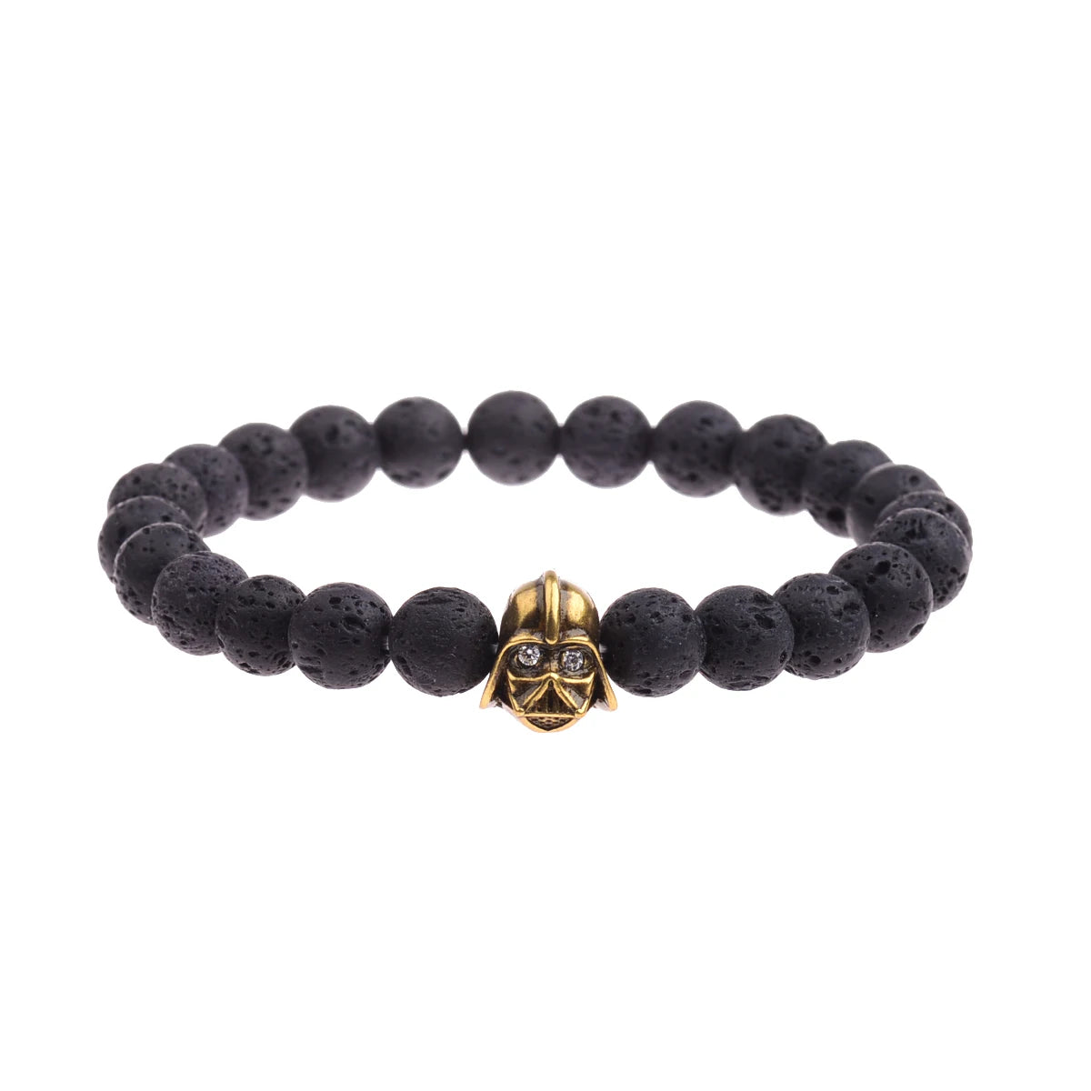 Charm Mens CZ Beaded Bracelets 8mm Bright Black Lava Stone Bracelets Homme Black Matte Bracelets For Women Dropshipping