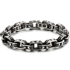 Gothic Skull Head Links Chain Bracelet For Man 316L Stainless Steel Skeleton Charm Men's Bracelets 7.87" 9" Male Bike