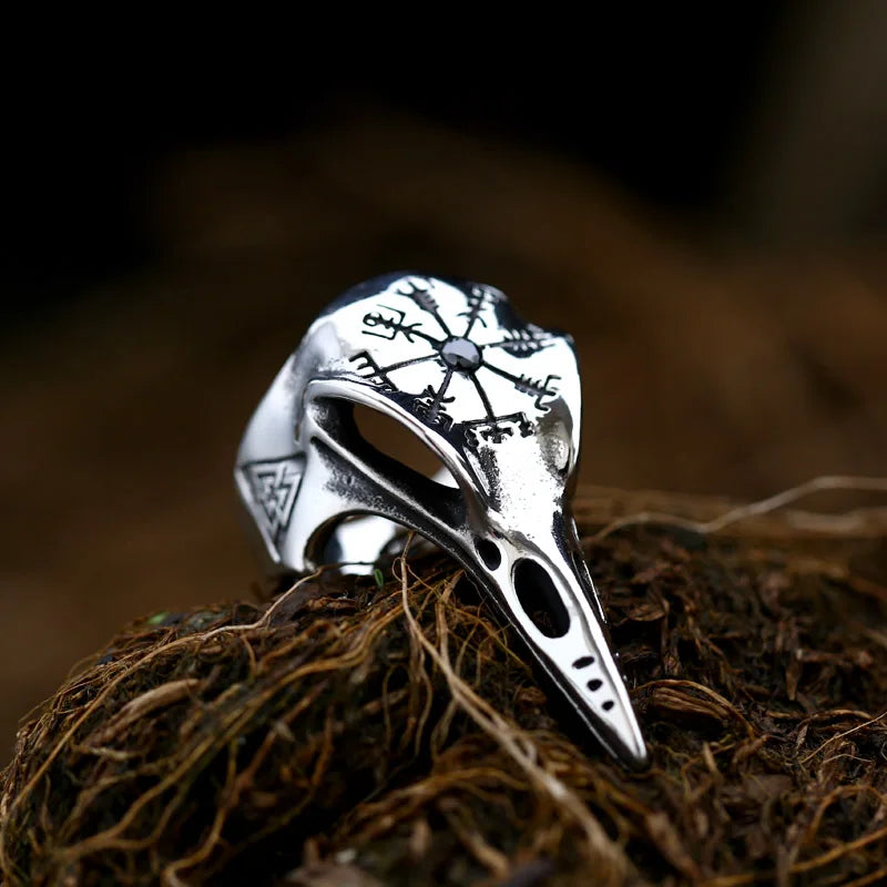 BEIER Stainless steel Thor Hammer Viking Amulet Viking Raven Ring Scandinavian Jewelry man Ring BR8-296