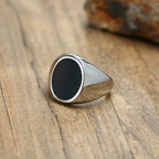 Vnox Stylish Signet Rings for Men, Male Pinky Ring with Black Square CZ Stone,Gold Color Stainless Steel Metal Jewelry