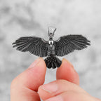 Gothic Raven Stainless Steel Pendant Necklace