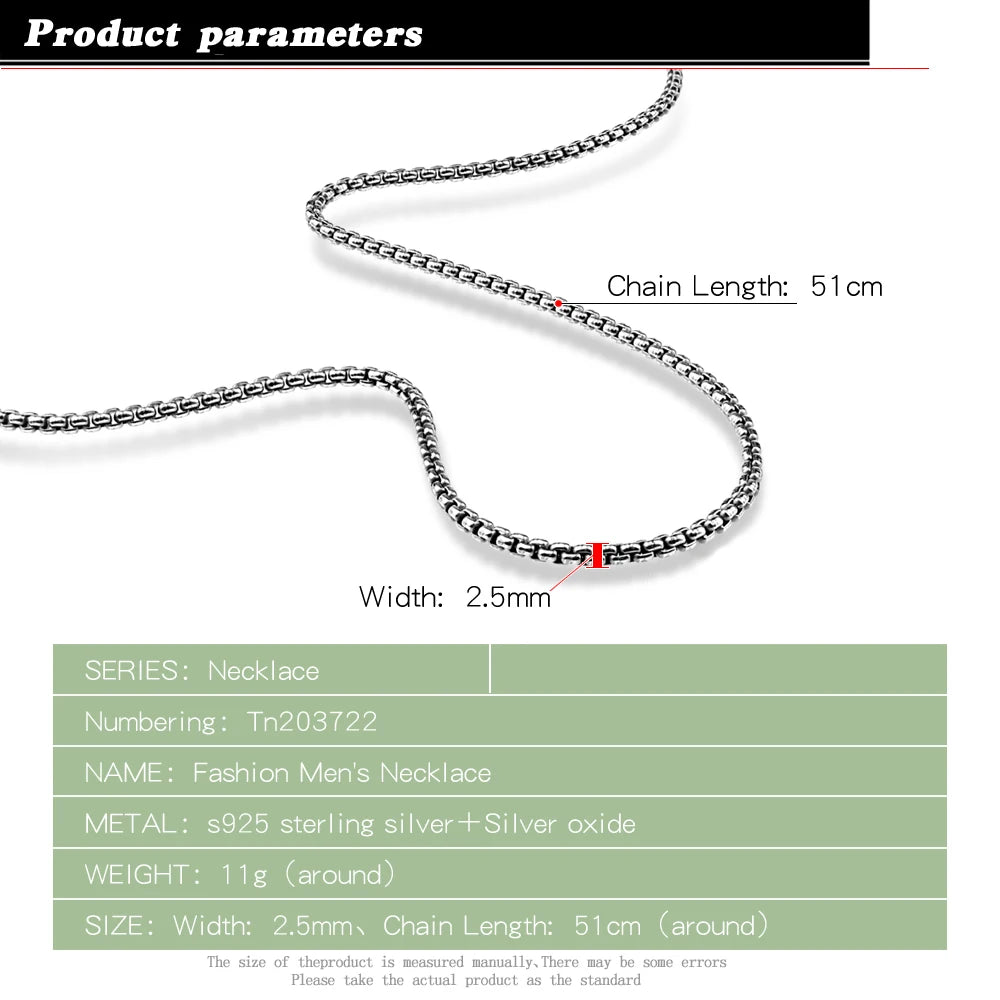 Silver-Tone Box Link Chain Choker Necklace, 61cm