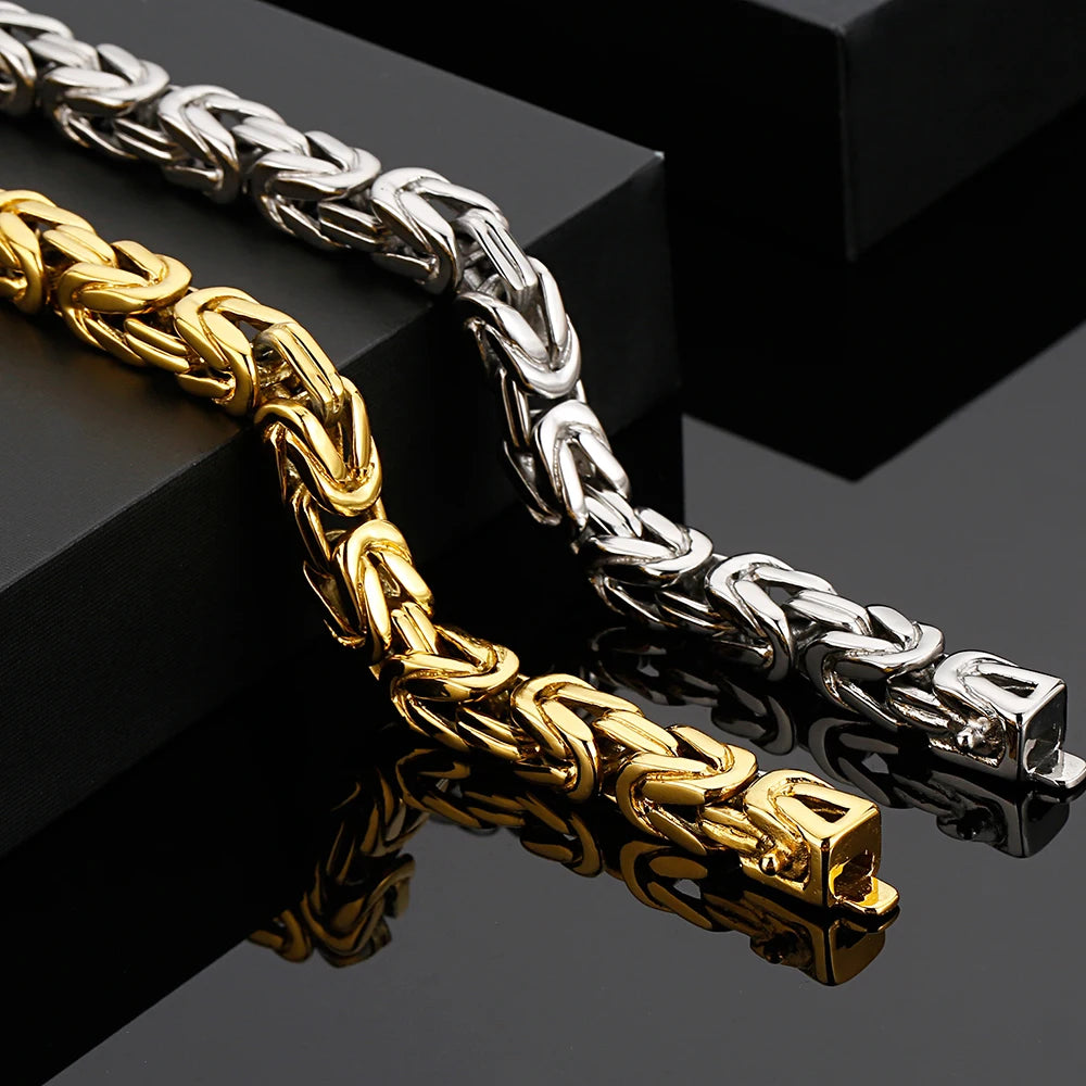 Hiphop Chain Bracelets For Men Never Fade Gold Color Stainless Steel Bracelet Manly Wrist 8.66" Classic Mens Jewellery