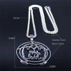 Demon Seal Silver Pendant Necklace — Stainless Steel