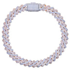 New 19mm Fashion CZ Miami Cuban Chain Heavy Necklace Two Tone Color Iced Out Bling Cubic Zirconia Necklaces Men Hip Hop