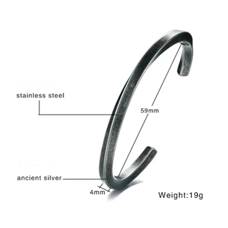 Silver Mobius Cuff Bangle Bracelet — Stainless Steel