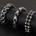 Heavy Stainless Steel Cross Bracelet for Man 23CM Long 13MM Wide Bicycle Chain Men's Bracelets Accessories Vintage