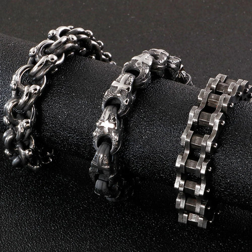 Cross Bracelet 13mm — Stainless Steel Vintage