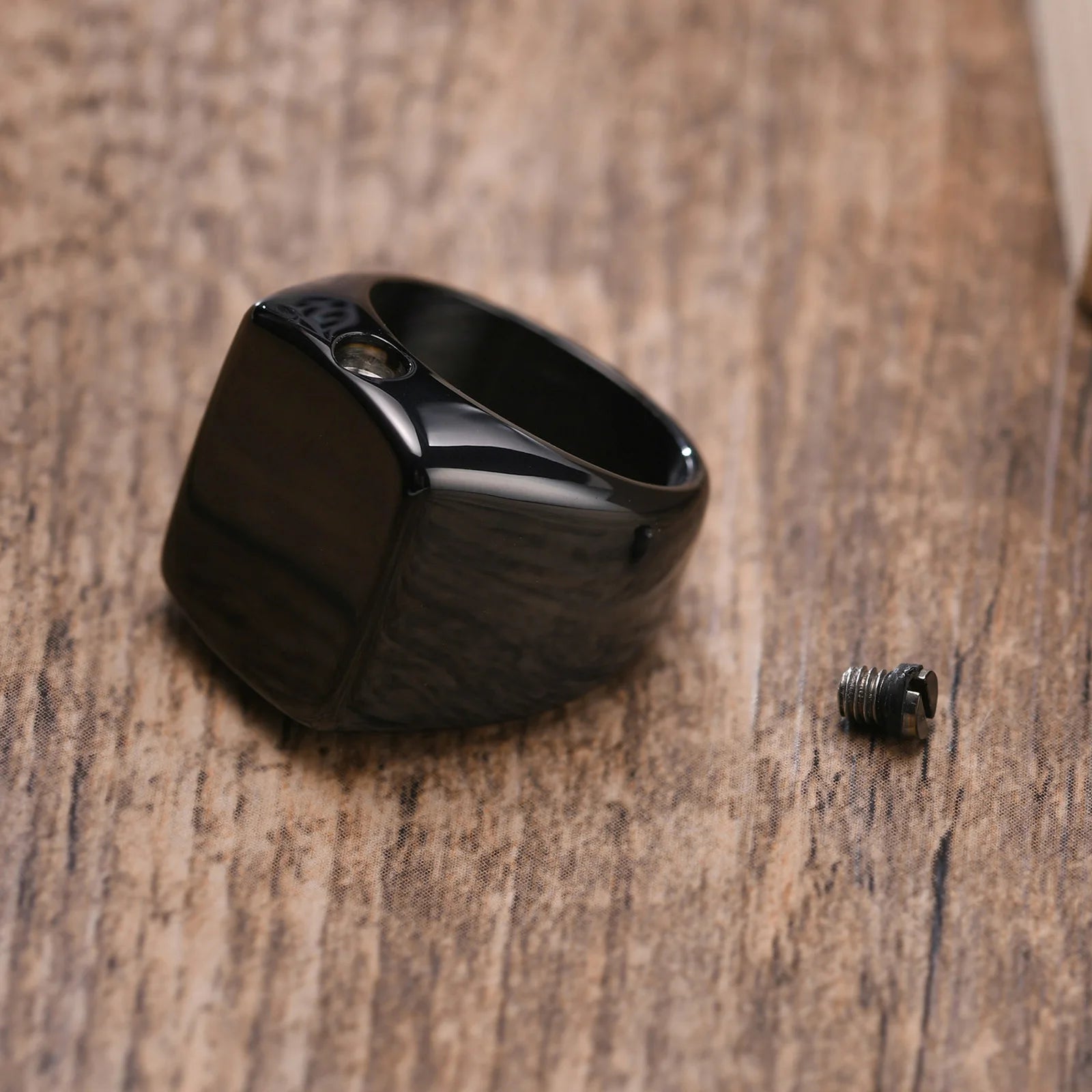 Black Urn Signet Keepsake Ring