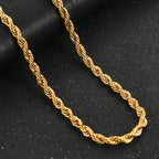 Gold Twisted Rope Chain Choker Necklace 6mm — Stainless Steel