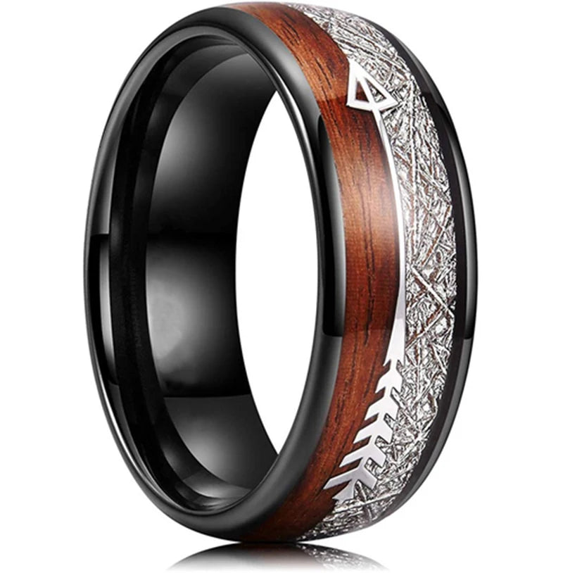 Fashion 8mm Silver Color Men Stainless Steel Ring Inlay Colorful Abalone Shell Rings For Men Women Wedding Band Jewelry Gifts