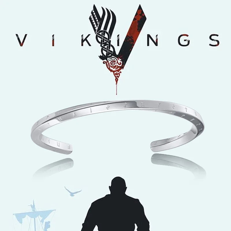 Vnox Retro Nordic Viking Cuff Bangle Bracelets for Men, Stainless Steel Mobius Norse Mythology Runes Amulet Jewelry Dad