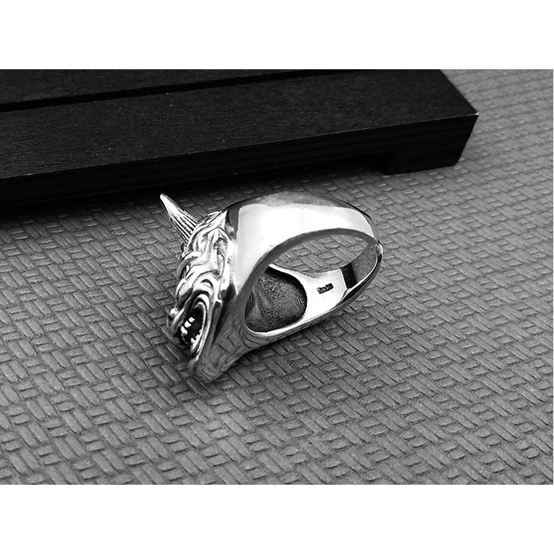 Japanese Hannya Mask Halloween Ring — Stainless Steel