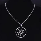 Azazel Sigil Silver Pendant Necklace — Stainless Steel