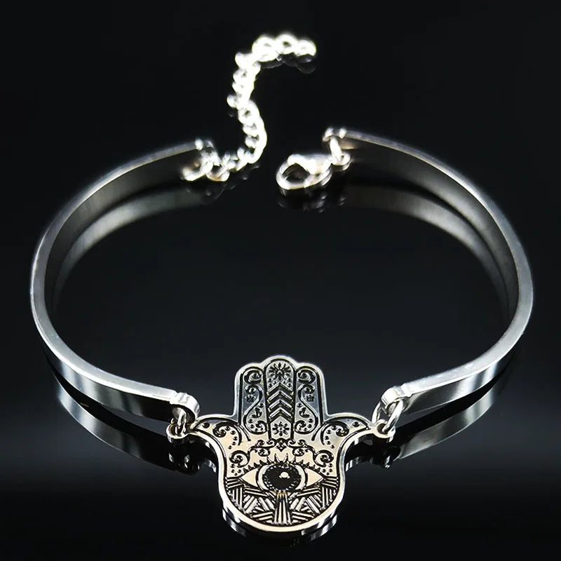 Flower of Life Silver Bracelet — Stainless Steel