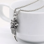 New Genuine 925 Sterling Silver Necklace For Men Hot Sale Wolf Tooth Pendant Choker Man Punk Cool Male Fashion Fine Jewelry