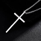 Minimalist Cross Pendant Necklace — Silver