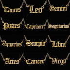New Constellation Zodiac Necklaces Jewelry for Women Antique Style Designed Letter Taurus Aries Pendant Necklaces Gift Collier