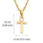 Ankh Cross Egyptian Pendant Necklace — Two-Tone Stainless Steel