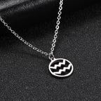 Cazador Zodiac Pendant Necklace for Women 12 Constellation Aries Pisces Gemini Chocher Stainless Steel Jewelry Gold Color Gifts
