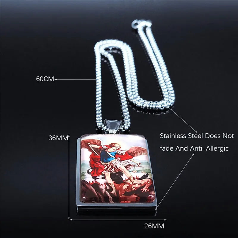 Silver Pendant Miguel Arcanjo Archangel Michael