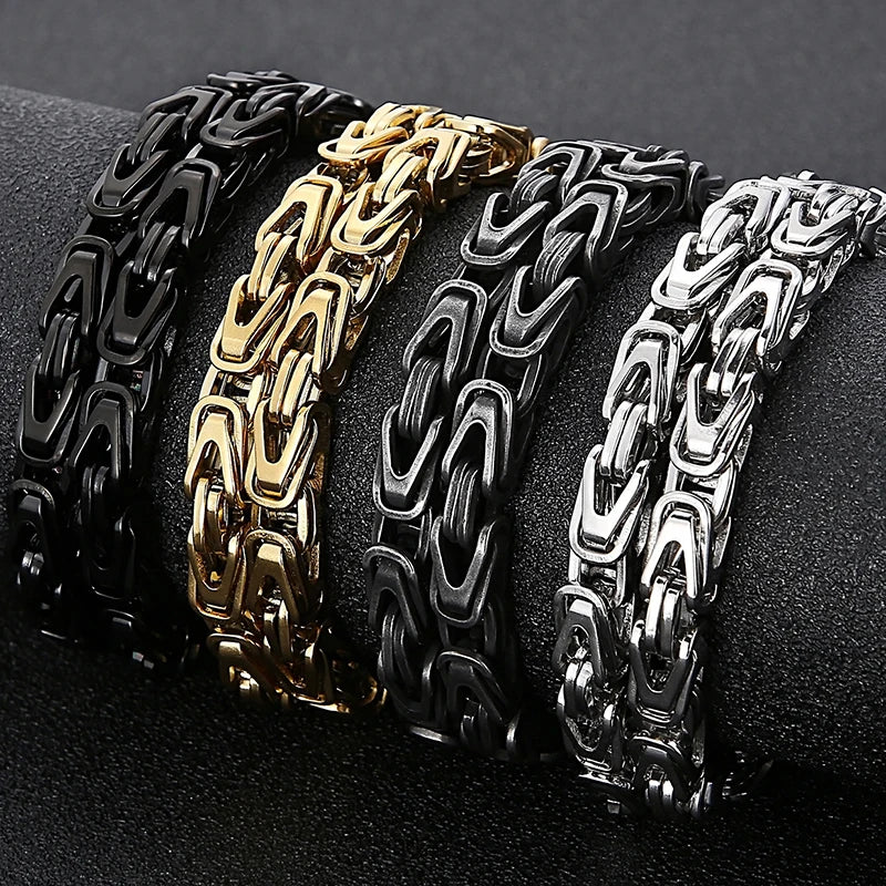 50-65CM 25.5" 6MM Chain Necklace Choker for Men Luxury Gold Color Stainless Steel Men's Necklaces Best Friends Birthday