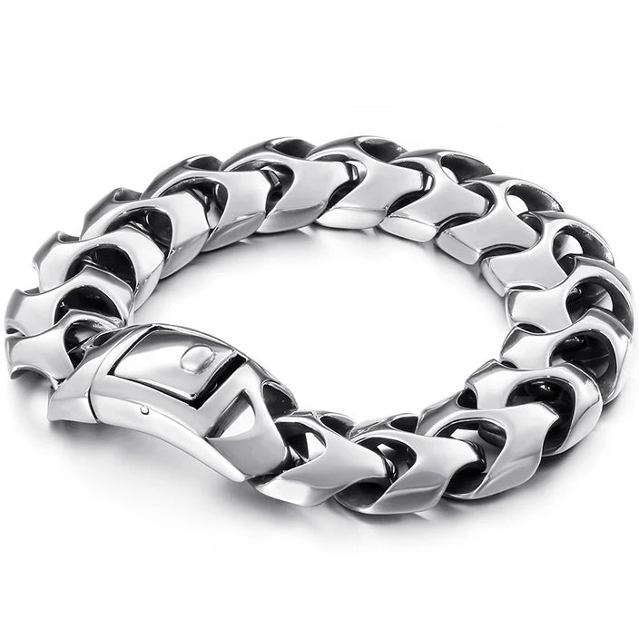 Big Size 20/22/24CM Long Heavy Stainless Steel Man Bracelet Men's Link Chain Bracelets Metal Bangles Massive On Hand