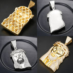 Super Big Gold Colour Jesus Copper Iced Out Cubic Zirconia Pendant Necklace For Men's Hip Hop Jewelry Wholesale Drop Shipping
