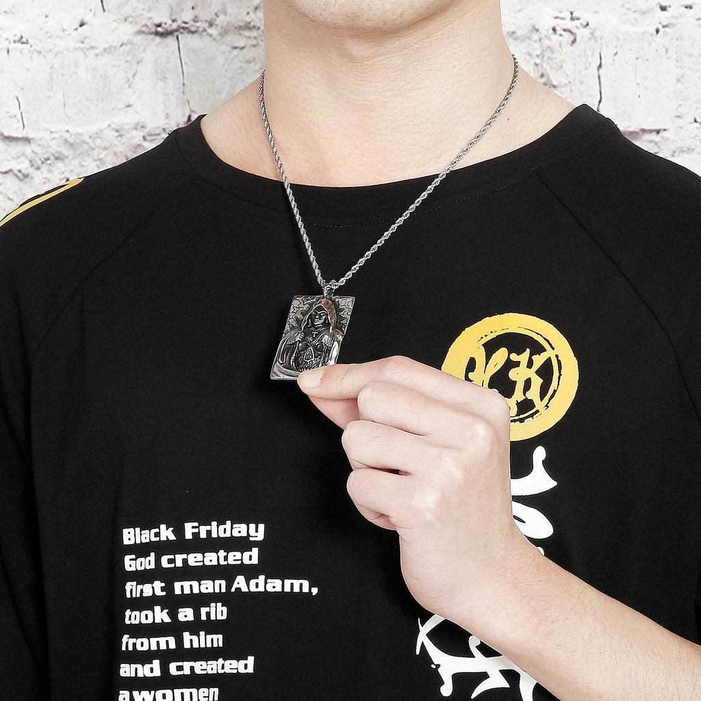 Masked Death Ghost Pendant Necklace — Stainless Steel