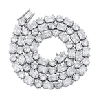 Iced Out Round & Square Tennis Chain Necklace — Copper Alloy
