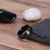 Black Ceramic Brushed Matte Ring — 8MM, Plus Size