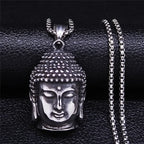 Buddhist Stainless Steel Pendant Necklace