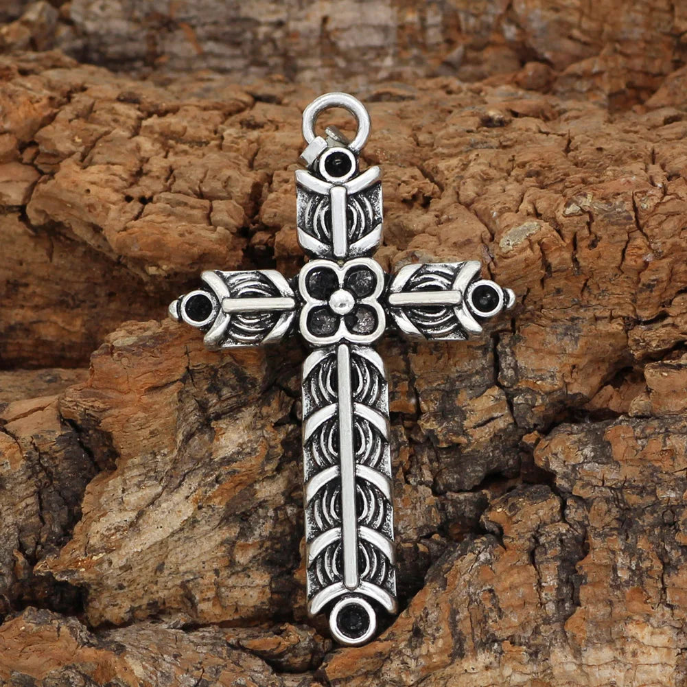 Nordic Viking Cross Amulet Double Sided Necklace — Zinc Alloy