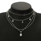 Bohemian Pentagram Crystal Necklace — Layered
