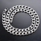 1 Piece Width 3mm-9.5mm Curb Cuban Link Chain Necklace for Men Women Basic Punk Stainless Steel Chain Chokers
