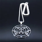 Sigil Satan Silver Pendant Necklace — Stainless Steel