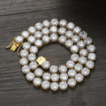 8mm wide AAA+ Cubic Zirconia Paved Bling Iced Out 1 Row CZ Stone Tennis Chain Necklace for Men Women Hip Hop Rapper Jewelry