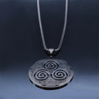 Viking Steel Pendant Vortex Triskele Irish Long