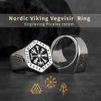 Vegvisir stainless steel rings for man Nordic mythology Viking rune Index Ring fashion jewelry