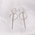 Hollow Geometric Drop Earrings — Stainless Steel