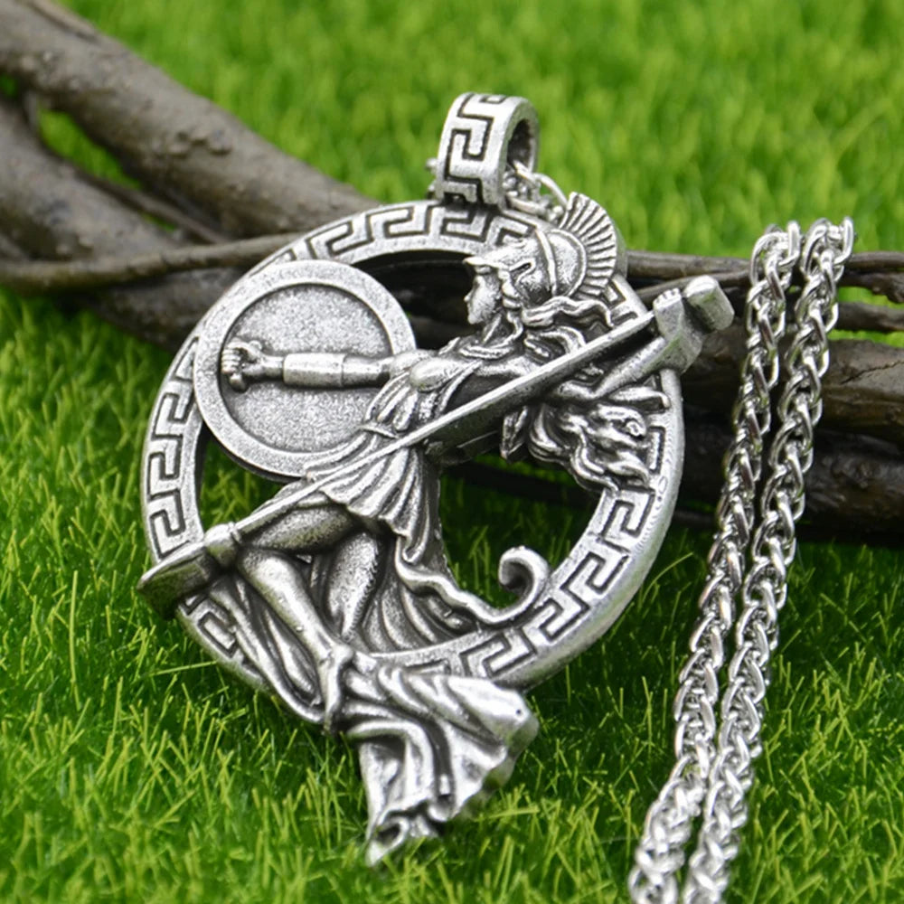 Nostalgia Greek Goddess Roman Mythology Warrior Goddess Minerva Athena Pendant Gothic Necklace For Women Jewelry