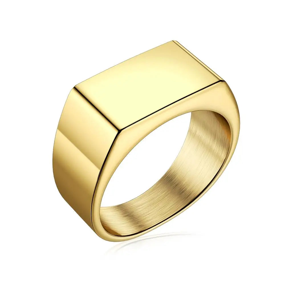 Smooth Signet Ring — Stainless Steel