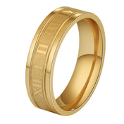 Roman Numeral Ring — 6mm Stainless Steel