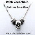 Unique Skull Pendant Necklace — Stainless Steel
