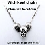 Unique Skull Pendant Necklace — Stainless Steel