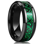 Fashion Black Stainless Steel Rings for Men With Guitar String Inlay Guitarist Ring For Musician Wedding Jewelry Drop
