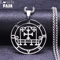 Sigil Satan Silver Pendant Necklace — Stainless Steel