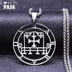 Sigil Satan Silver Pendant Necklace — Stainless Steel