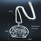 Demon Seal Silver Pendant Necklace — Stainless Steel